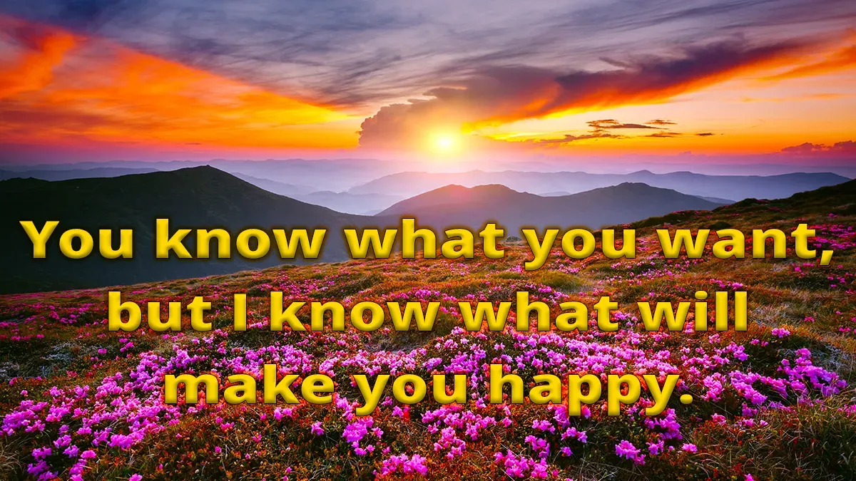 Mountain wildflowers in sunset image, You know what you want, but I know what will make you happy.